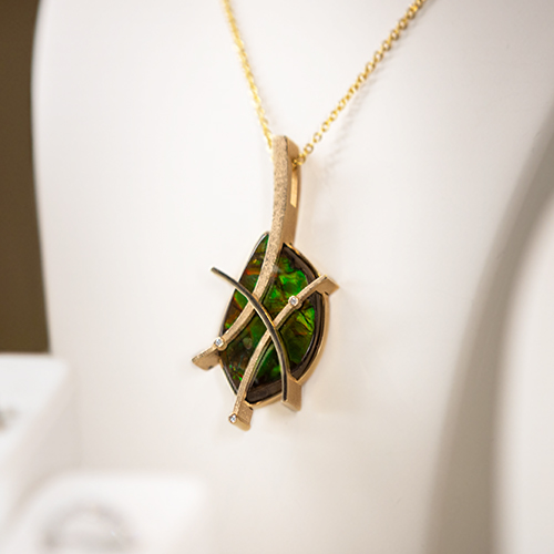 Necklace on display